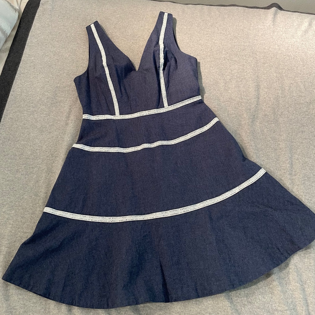 Erin By Erin Fetherston Chambray Blue Dress